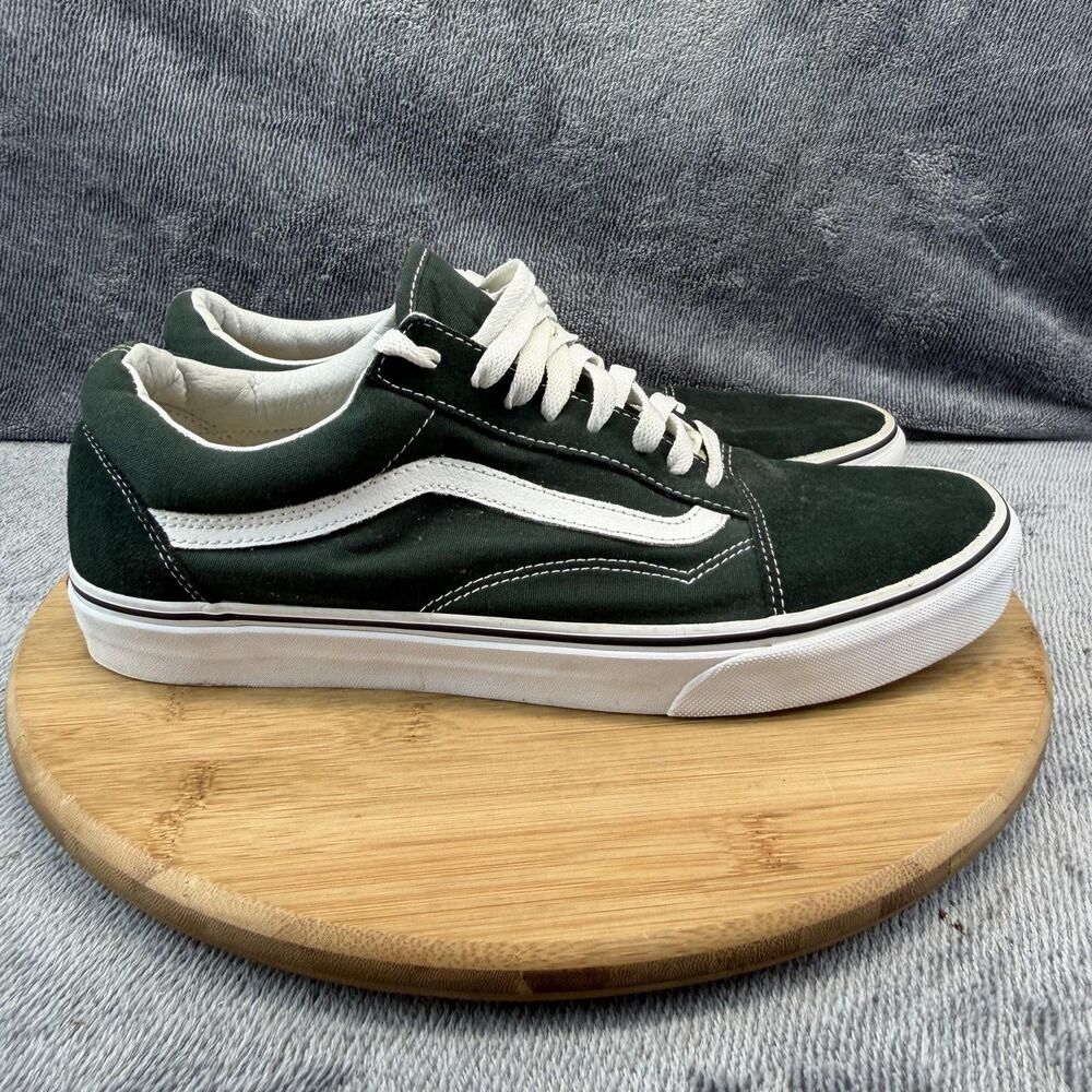 Vans Old Skool Shoes Mens Size 12 Green Suede Skateboarding Sneakers 500714
